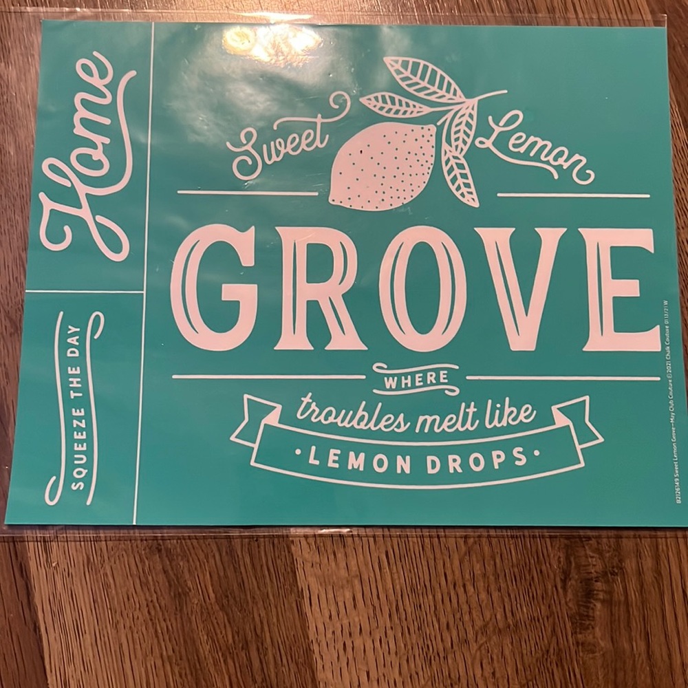 Sweet Lemon Grove Chalk Couture Transfer Size B